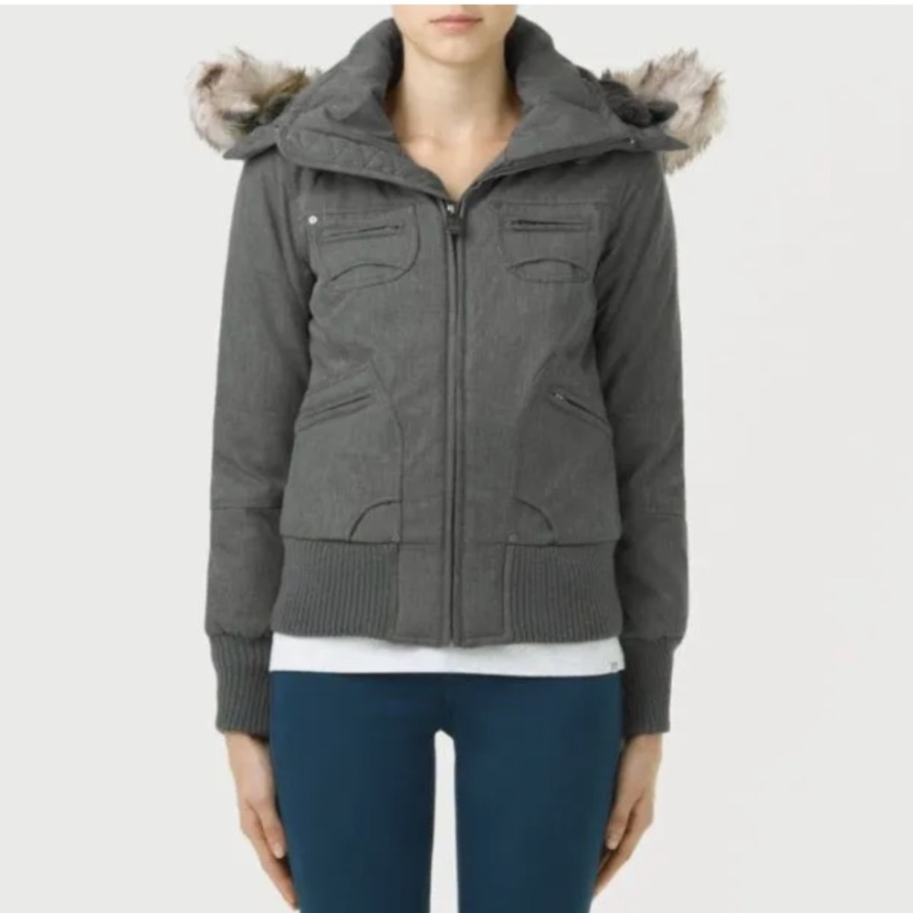 Tna St. Moritz Grey Hooded Parka